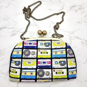 Retro Cassette Print Clutch Bag
